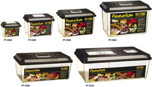Exo Terra Faunarium Flat Home Large démontrant transport sûr et sans stress pour reptiles