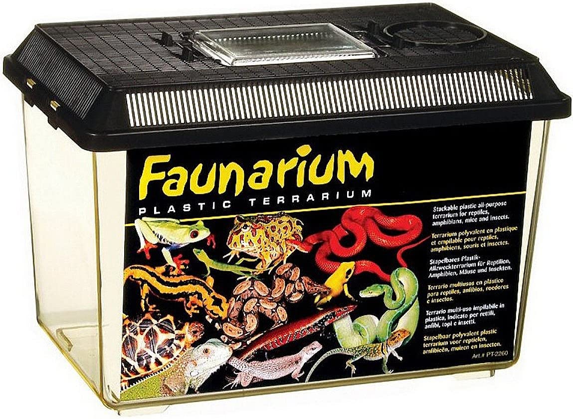 Exo Terra Faunarium moyen en vue extérieure, pratique pour transport et stockage.