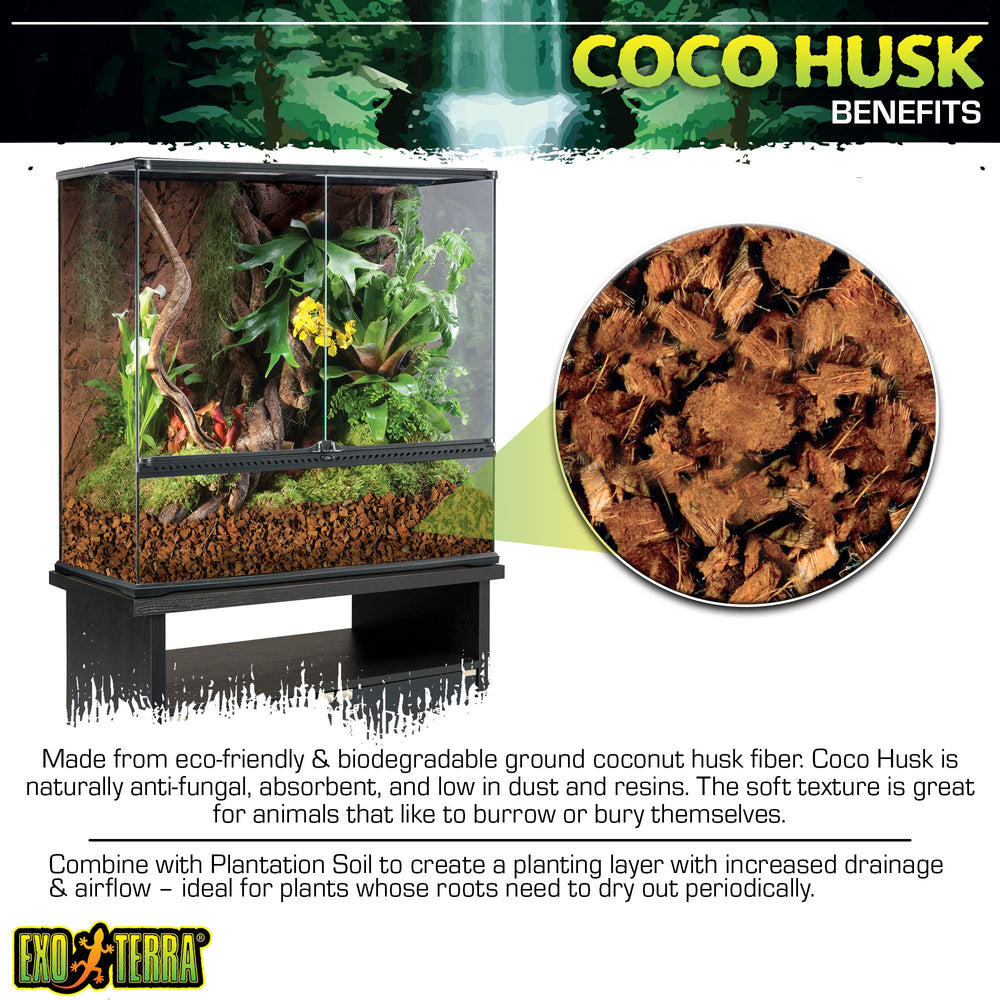 Exo Terra brique fibre noix de coco : montre l'augmentation d'humidité dans le terrarium.