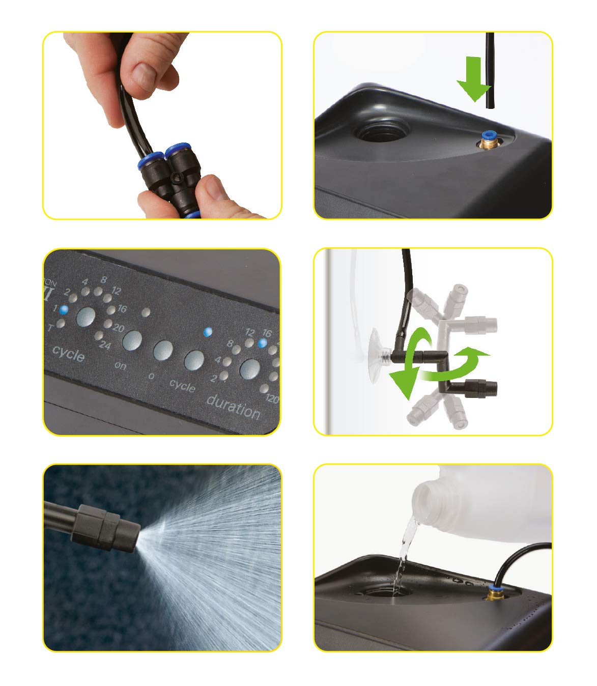 Exo Terra Monsoon Solo II – tuyaux et connecteurs résistants et anti-fuites.