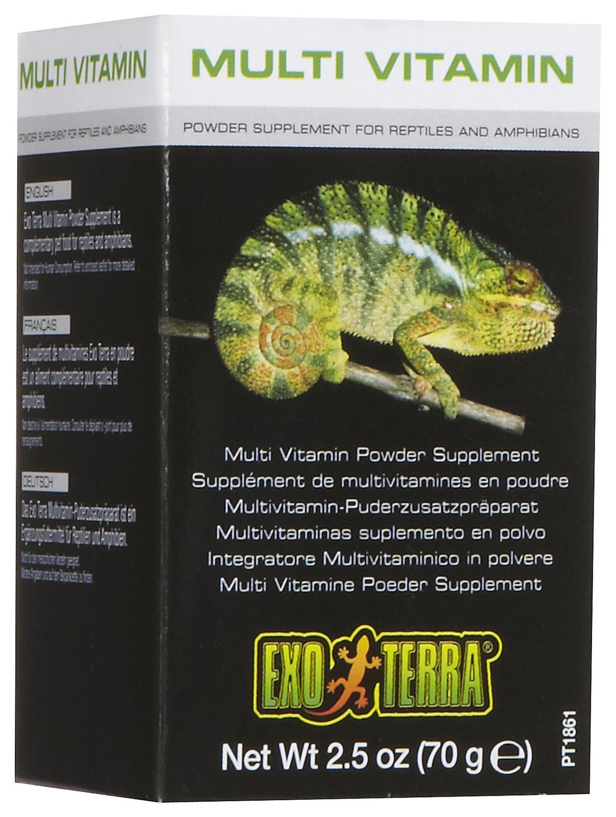 Exo Terra Poudre Multivitamine mélangée à fruits et légumes pour compléter l'alimentation.
