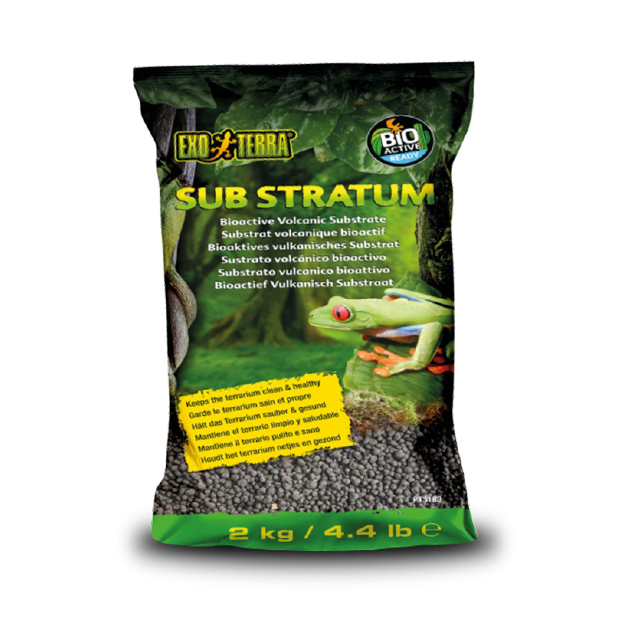 Exo Terra Sub Stratum favorise un terrarium sain grâce à un drainage efficace.