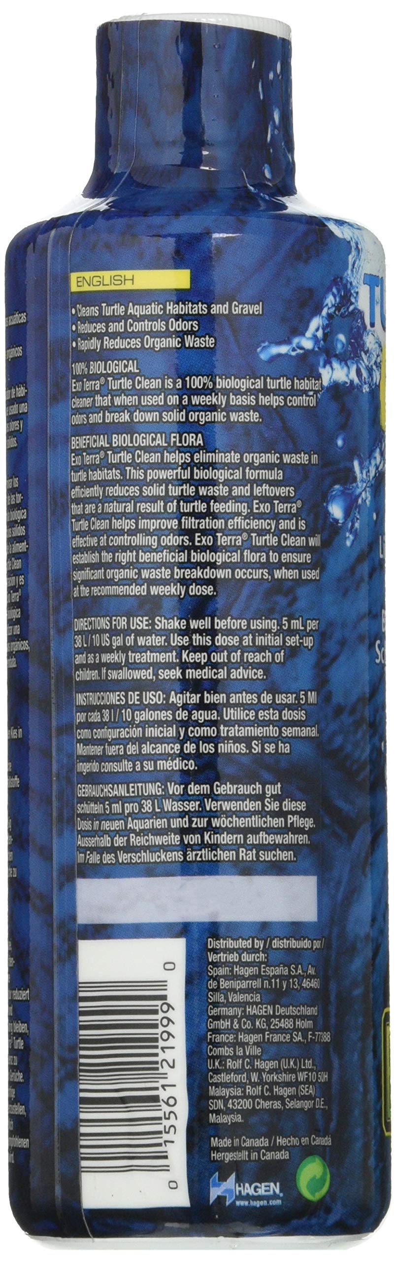 Exo Terra nettoyant biologique — réduction rapide des déchets organiques dans l’eau du terrarium.