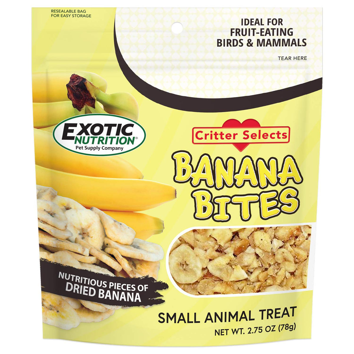Exotic Nutrition Bouchées de Banane — emballage pratique pour le rangement et la dégustation.