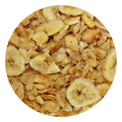 Exotic Nutrition Bouchées de Banane — tranches séchées faciles à donner à la main.