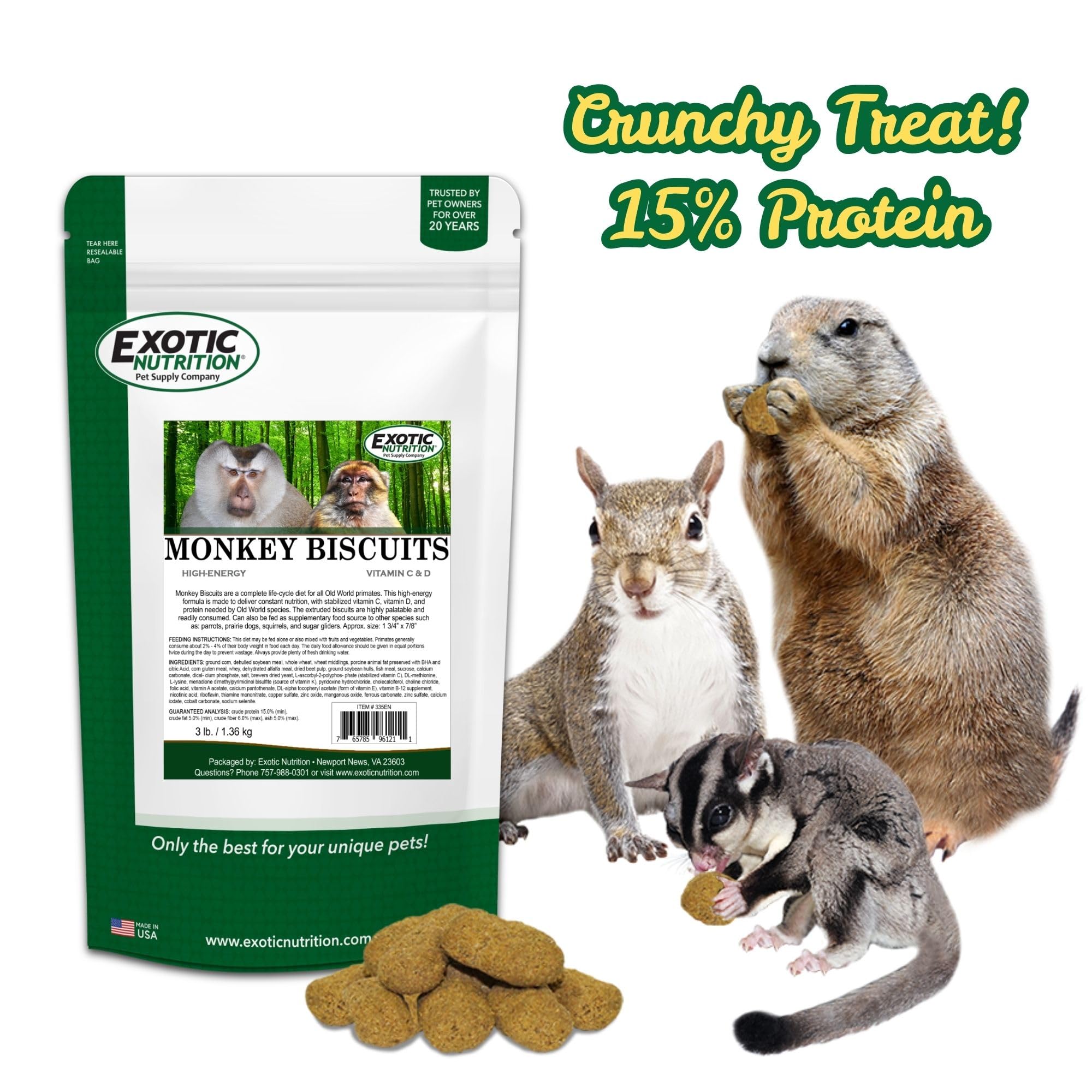 Monkey Biscuits Exotic Nutrition snack croquant pour écureuils