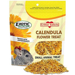 Exotic Nutrition Calendula – boîte de fleurs séchées friandise riche en fibres pour petits herbivores.