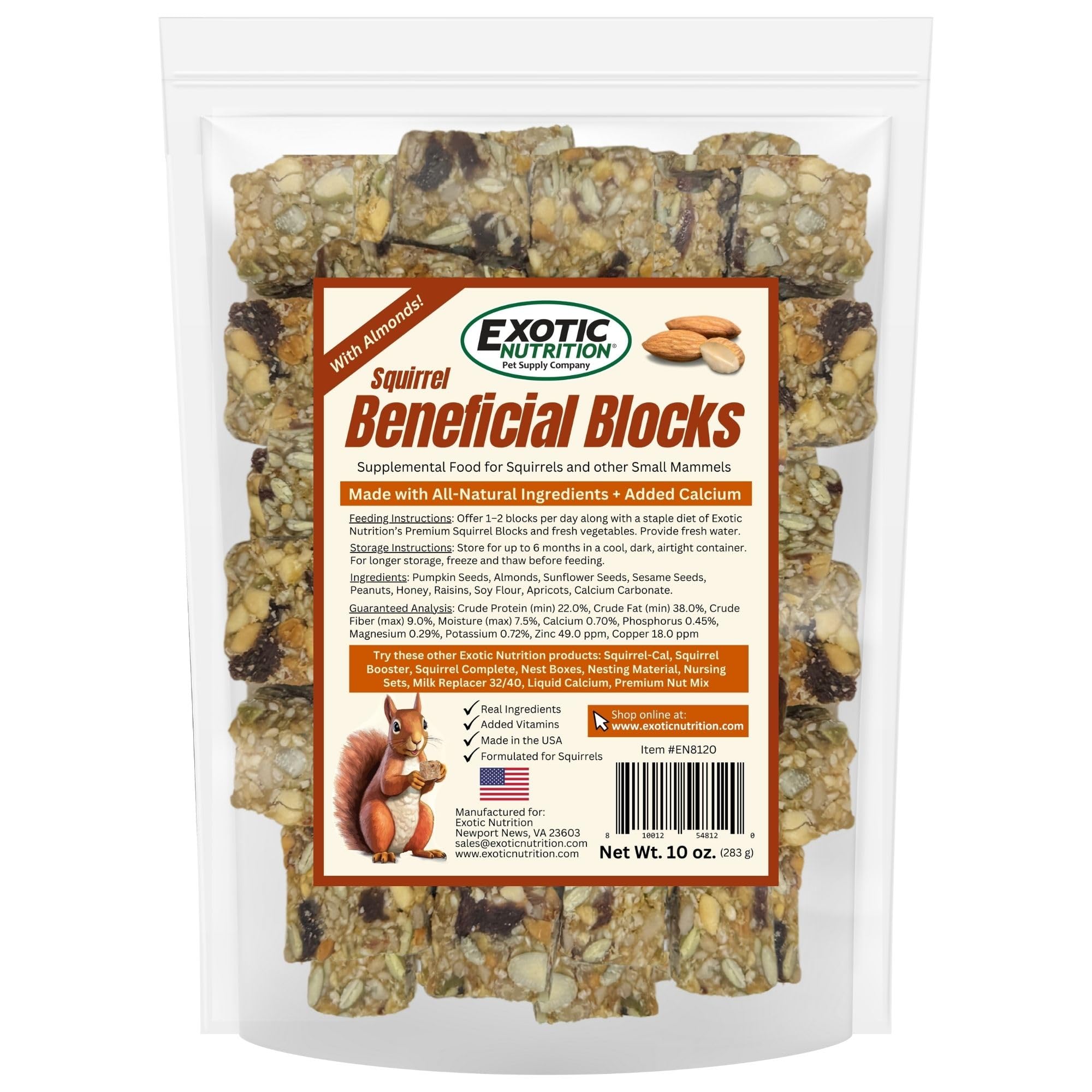 Ingrédients noix et graines Exotic Nutrition: source naturelle de protéines et fibres.