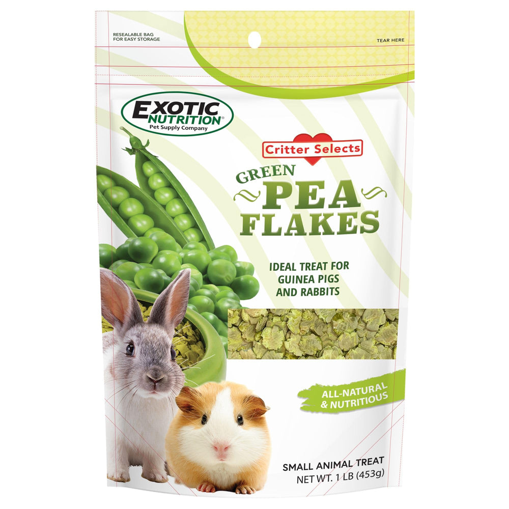 Exotic Nutrition flocons-pois-verts-1lb – récompense naturelle pour petits animaux.