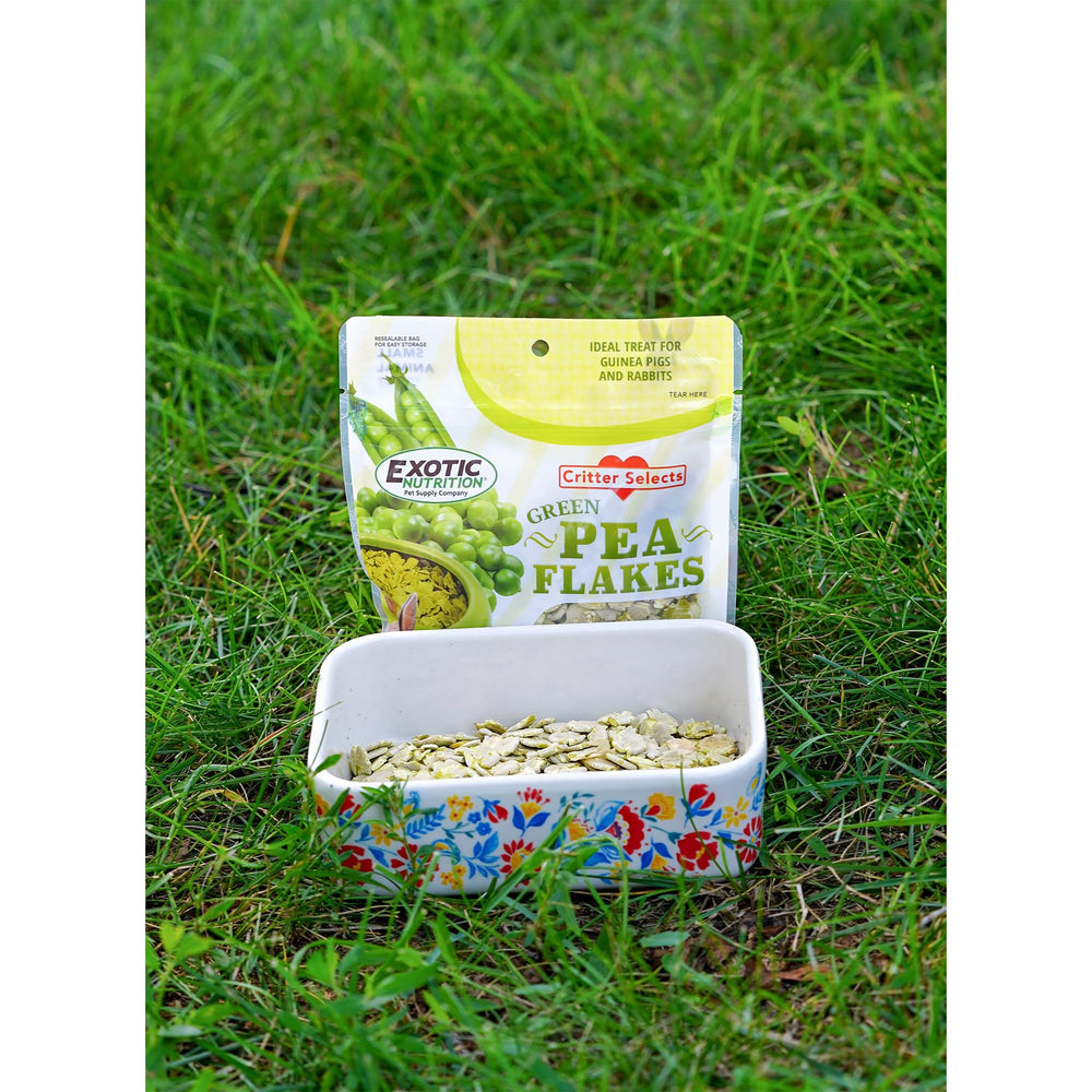 Conservation à température ambiante des flocons pois verts Exotic Nutrition.