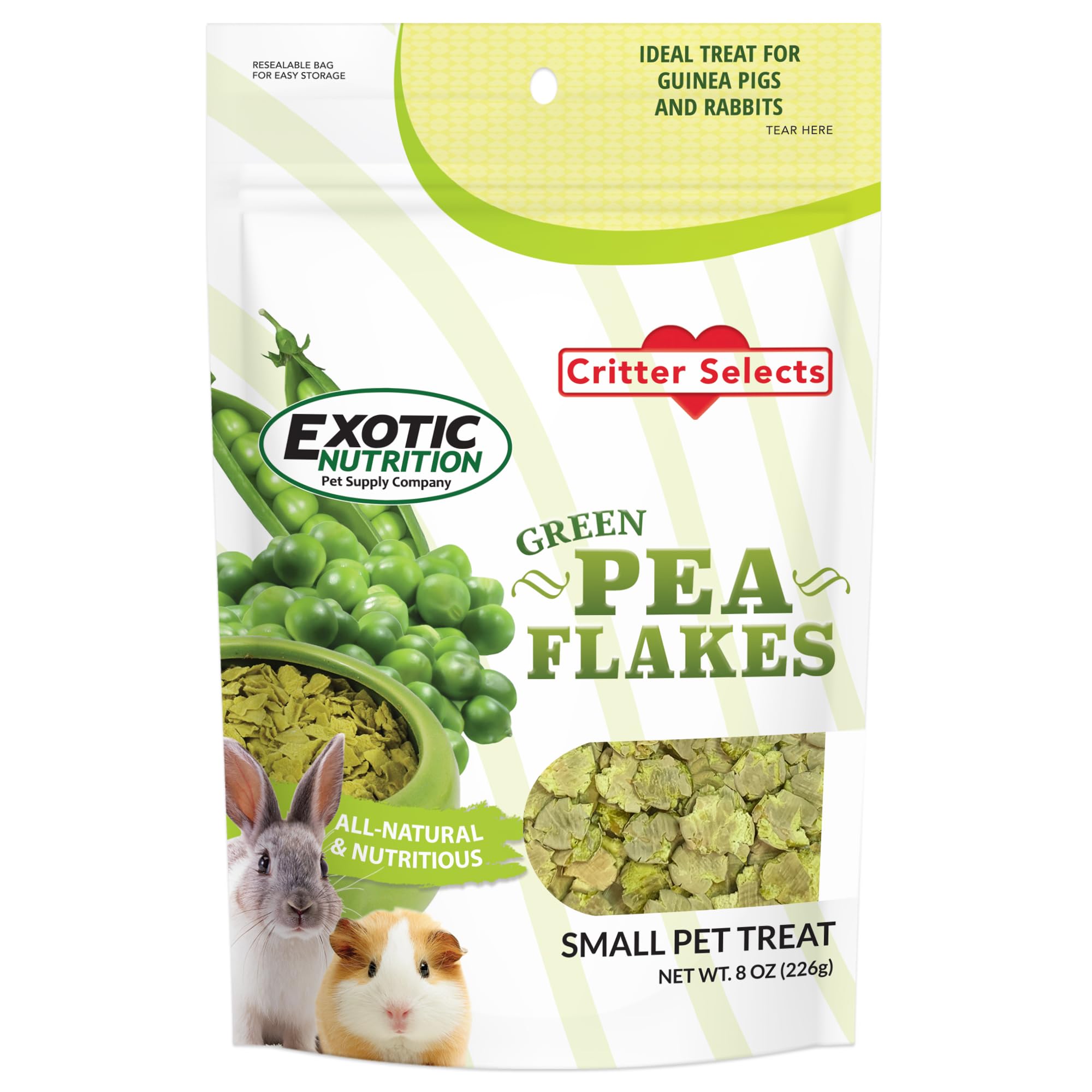 Emballage Exotic Nutrition Flocons pois verts, pratique et prêt à utiliser.