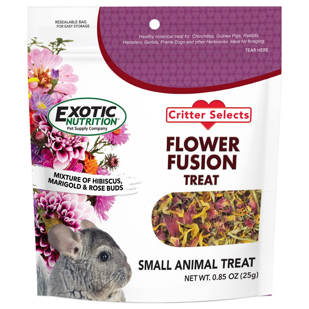 Exotic Nutrition Flower Fusion Treat enrichissement quotidien, stimule l’exploration et le lien avec le propriétaire.