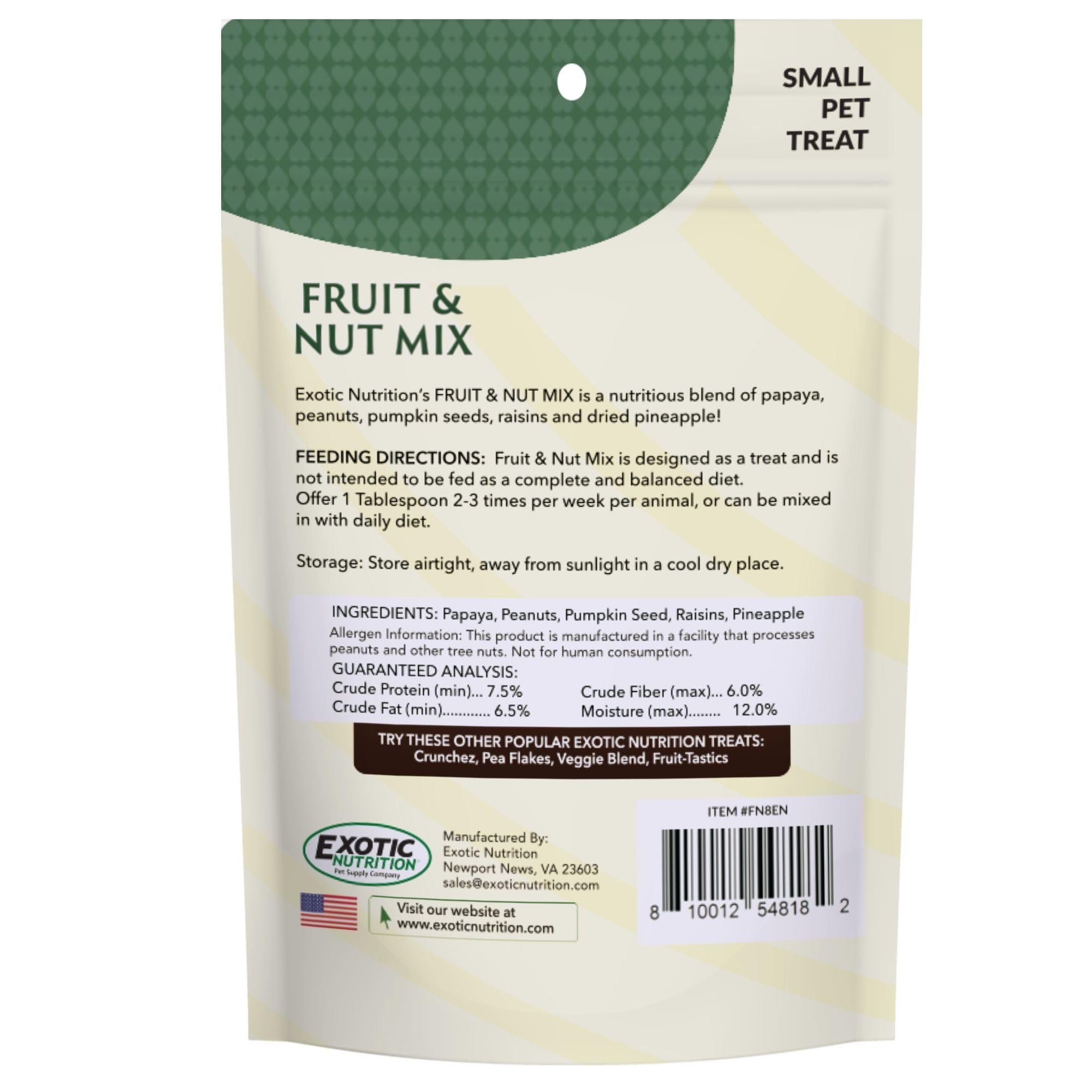 Exotic Nutrition Fruit et Noix Mélange – raisin jumbo comme récompense naturelle.