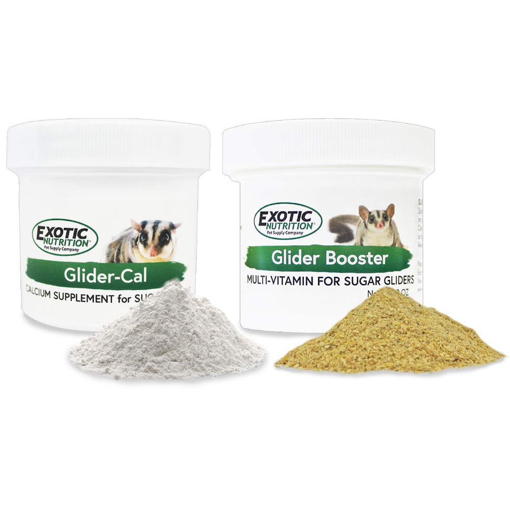 Exotic Nutrition Glider Booster, flacon poudre, soutient l’apport vitaminique pour les marsupiaux volants.