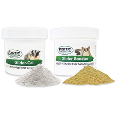 Exotic Nutrition Glider Booster, flacon poudre, soutient l’apport vitaminique pour les marsupiaux volants.