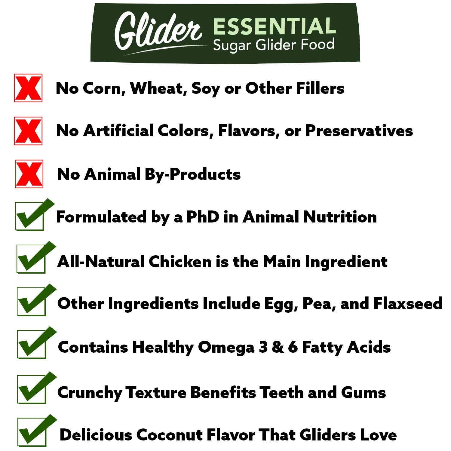 Glider Essential Exotic Nutrition ingrédients complets et sans remplissage.