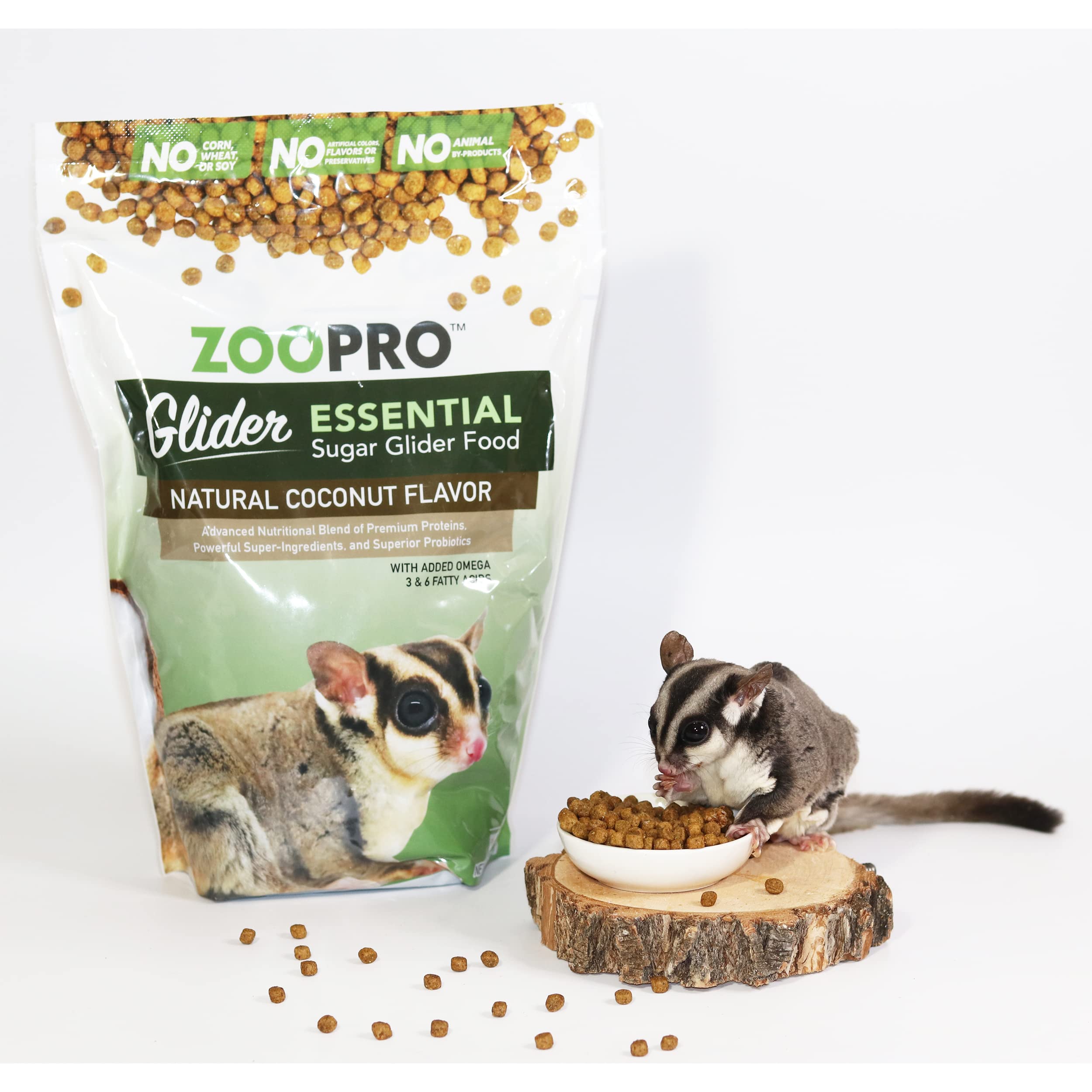 Glider Essential Exotic Nutrition petites bouchées croquantes soutenant les dents.