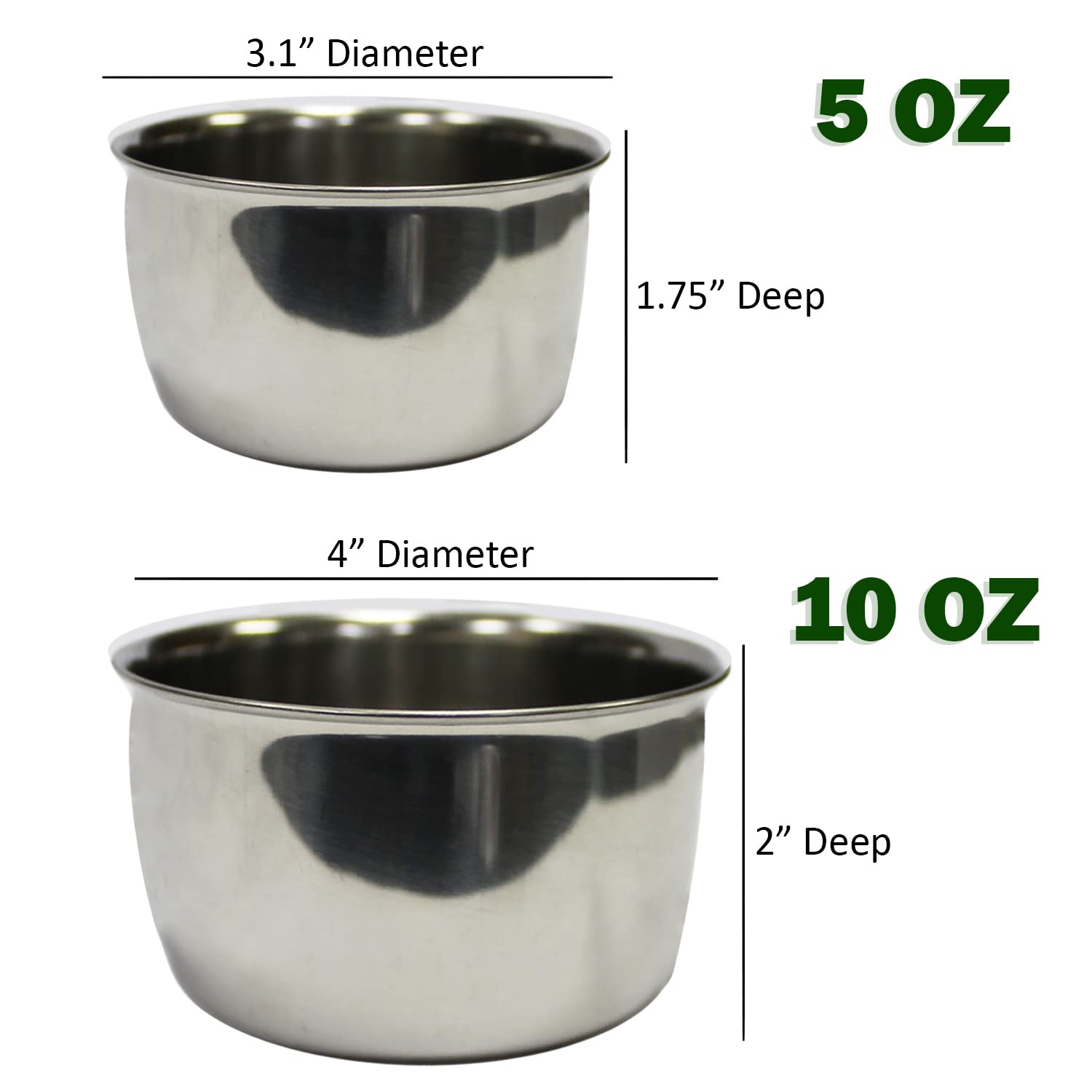 Support-perche intégré sur gobelet en acier inox pour petits animaux.