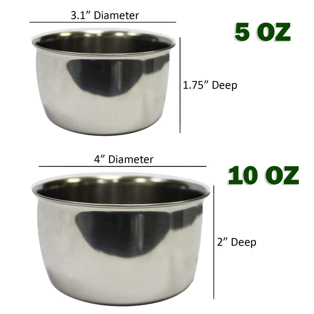 Support-perche intégré sur gobelet en acier inox pour petits animaux.