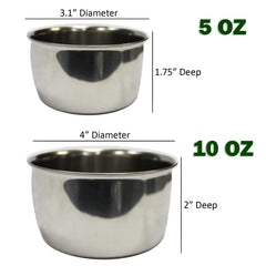 Support-perche intégré sur gobelet en acier inox pour petits animaux.