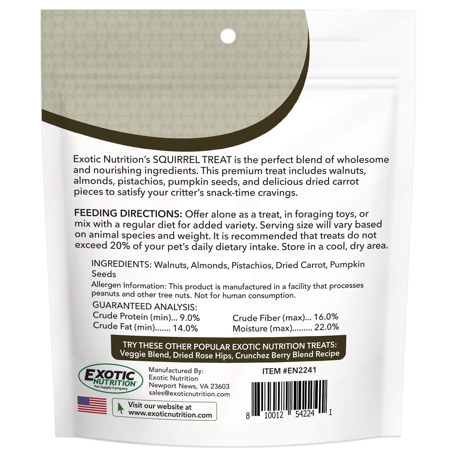 Ingrédients Exotic Nutrition: noix, amandes et pistaches, source de variété et d'énergie