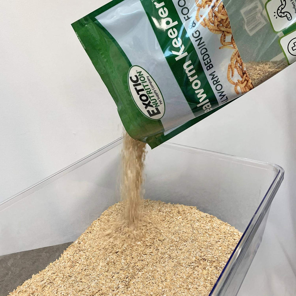 Exotic Nutrition Mealworm Keeper – litière idéale pour nourrir et préserver les vers.