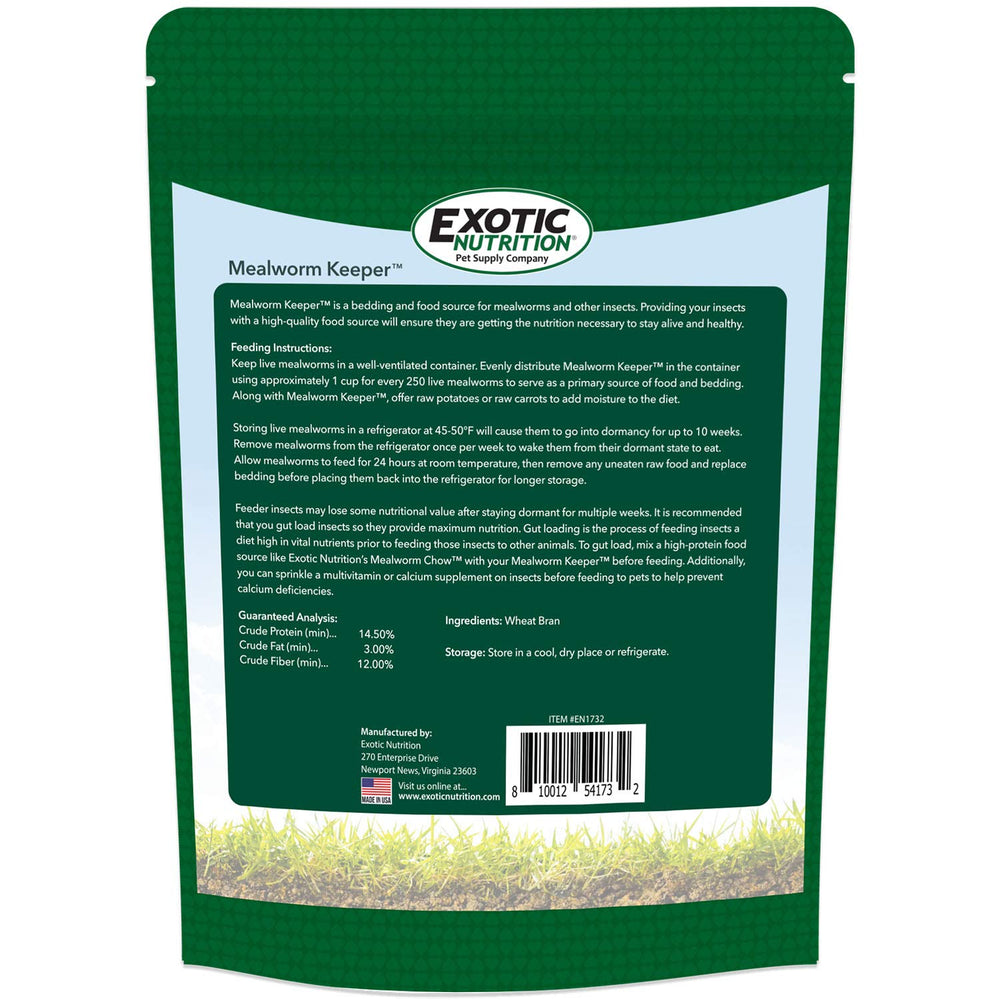 Exotic Nutrition Mealworm Keeper – image ouverte montrant l’accès rapide à l’alimentation et au substrat.