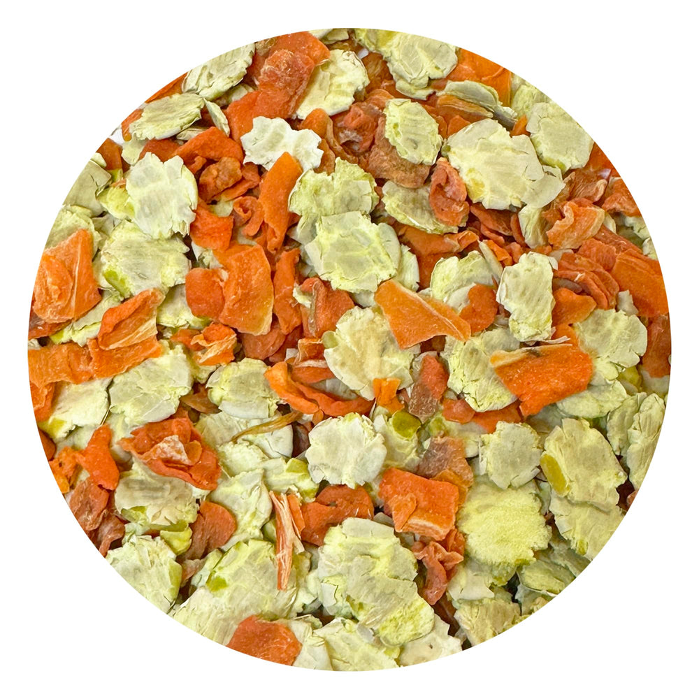 Mélange de légumes séchés Exotic Nutrition, pois et carottes, variété nutritive.