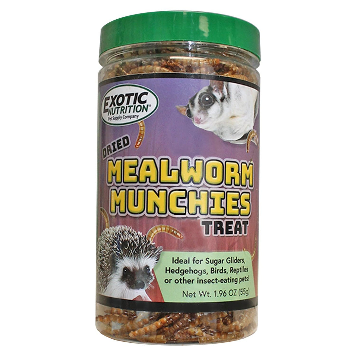 Exotic Nutrition Munchies : vers de farine dans bocal, protéine naturelle pour animaux.
