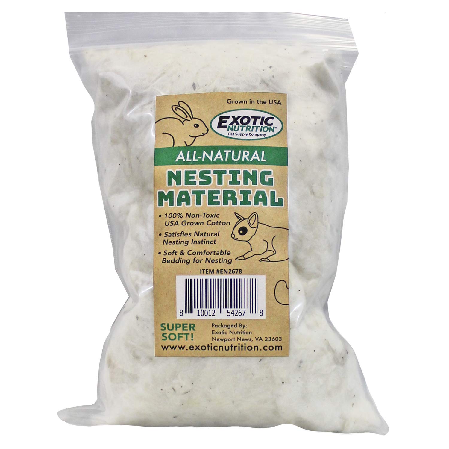 Exotic Nutrition nid naturel coton 4oz: confort doux pour le repos.