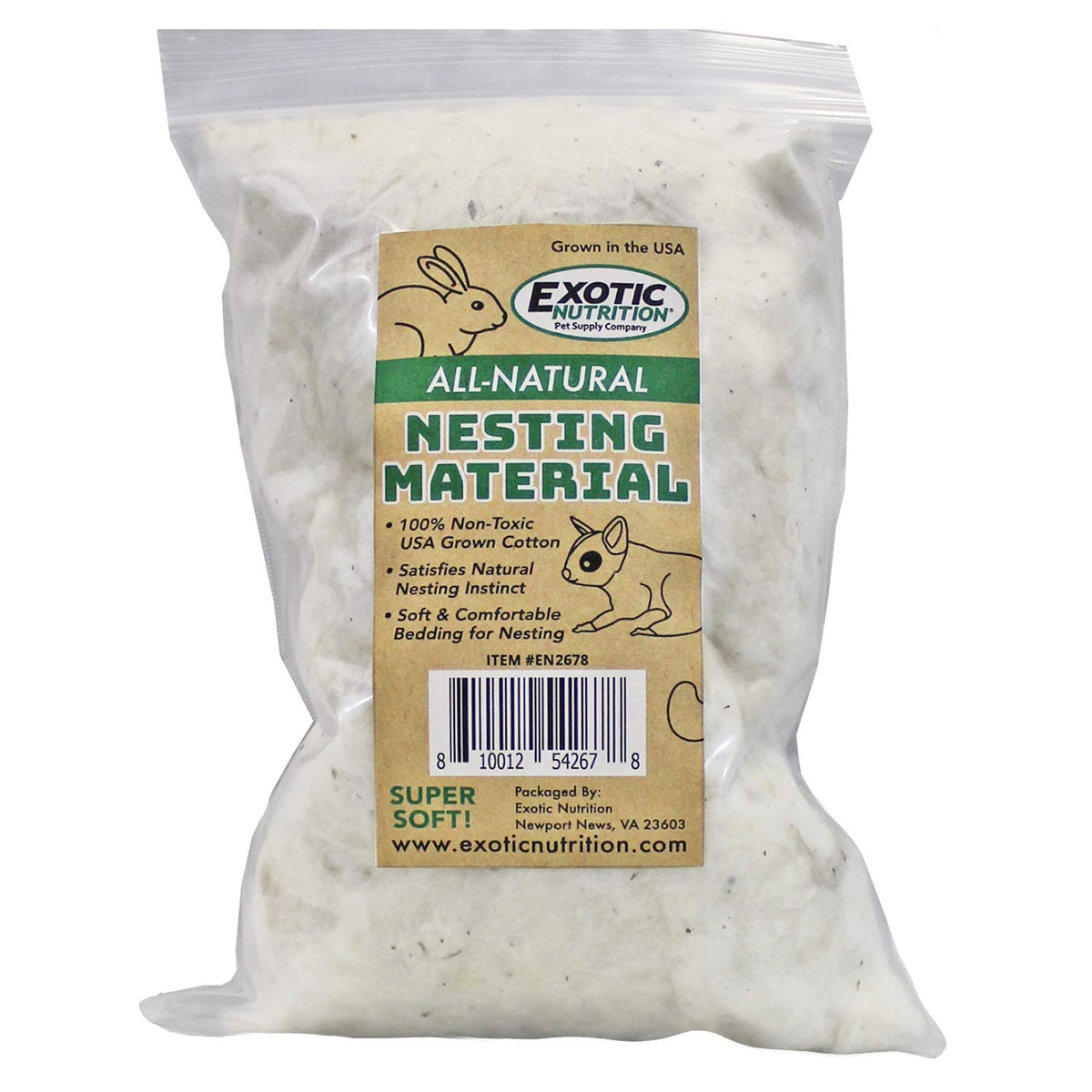Exotic Nutrition nid naturel coton 4oz: confort doux pour le repos.