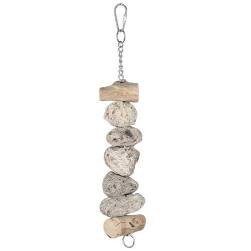 Exotic Nutrition Pendentif pierre ponce suspendue – favorise dentition et stimulation.