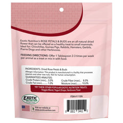 Exotic Nutrition petits animaux dégustent des pétales de rose, enrichissement.