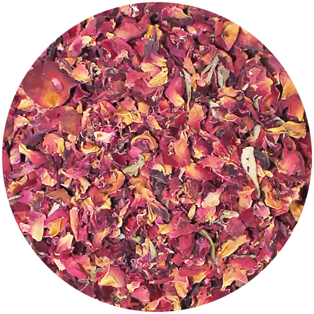Exotic Nutrition pétales de rose – gros plan sur la couleur et la texture.