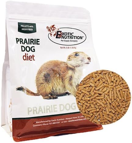 Exotic Nutrition Prairie Dog Diet: pellets riches en fibres favorisant la mastication naturelle.