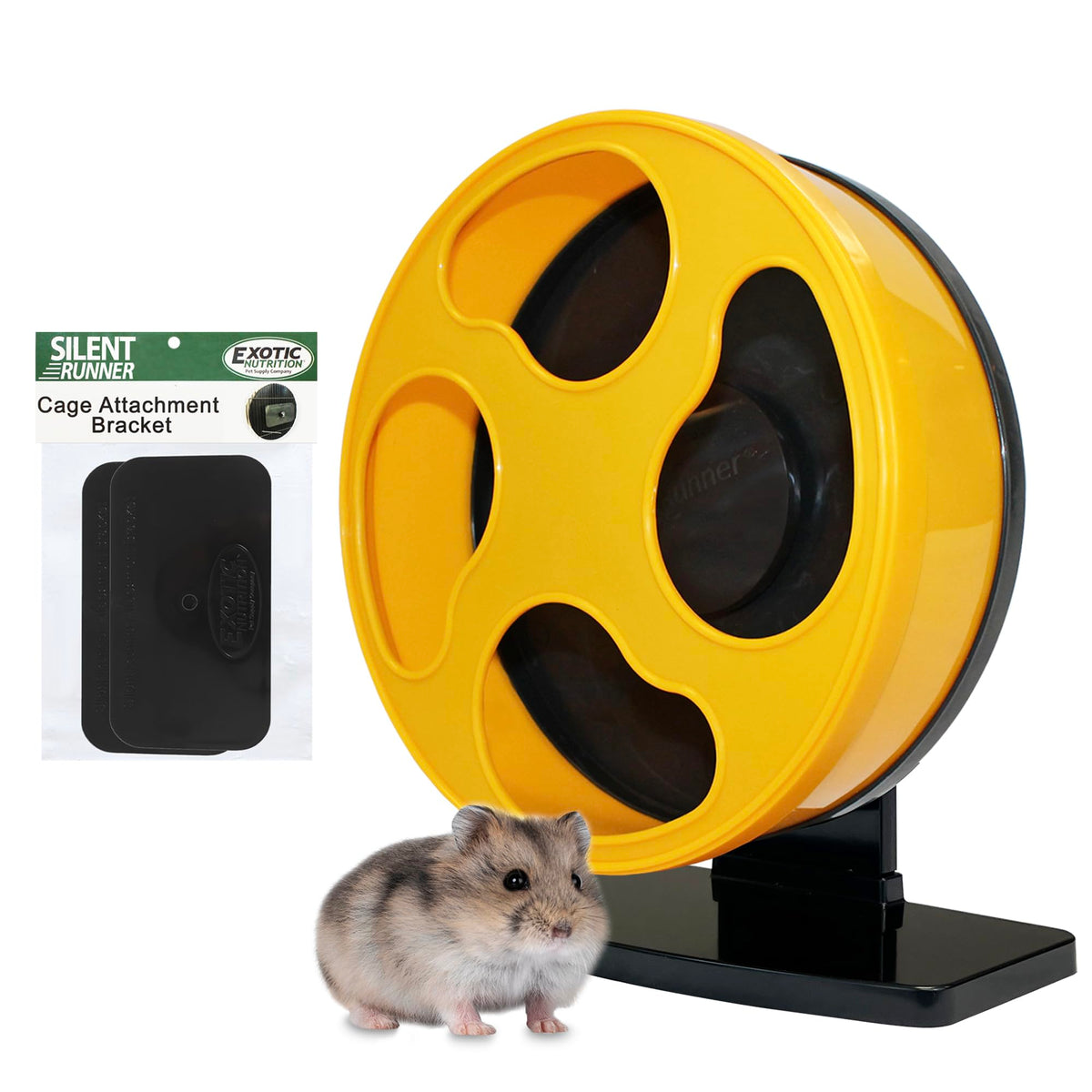 Exotic Nutrition Silent Runner 9 pouces jaune: roue silencieuse pour hamsters et gerbilles.