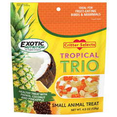 Exotic Nutrition Tropical Trio: papaye séchée, morceaux savoureux pour récompenser les animaux frugivores.