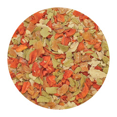 Mélange Exotic Nutrition avec flocons de pois jaunes, source de fibres et variété.