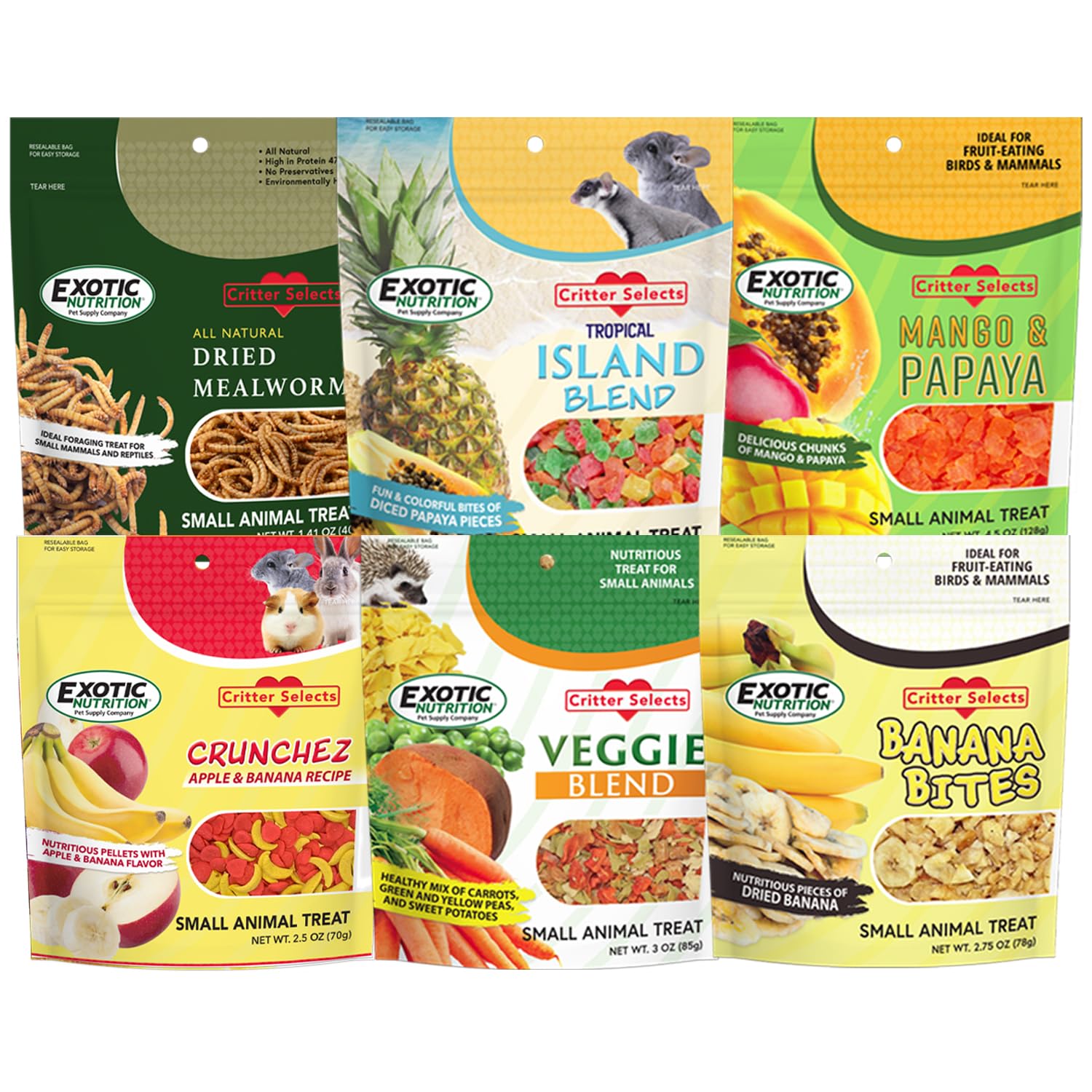 Exotic Nutrition - vers de farine seches, récompense idéale pour l'entraînement.
