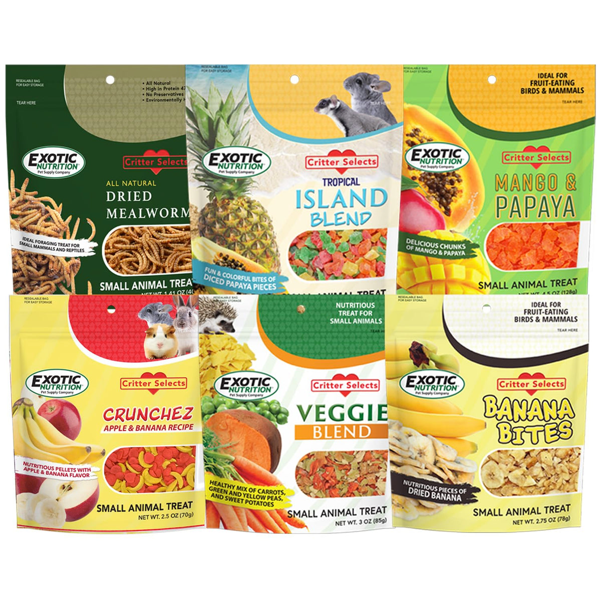 Exotic Nutrition - vers de farine seches, récompense idéale pour l'entraînement.