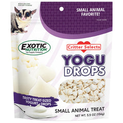 Exotic Nutrition Yogu Drops: boîte aperçue et friandise yaourt naturelle.