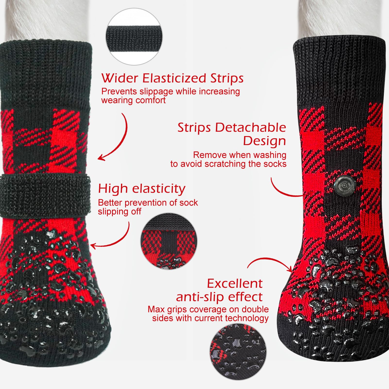 Chien portant chaussettes antidérapantes EXPAWLORER protégeant les pattes
