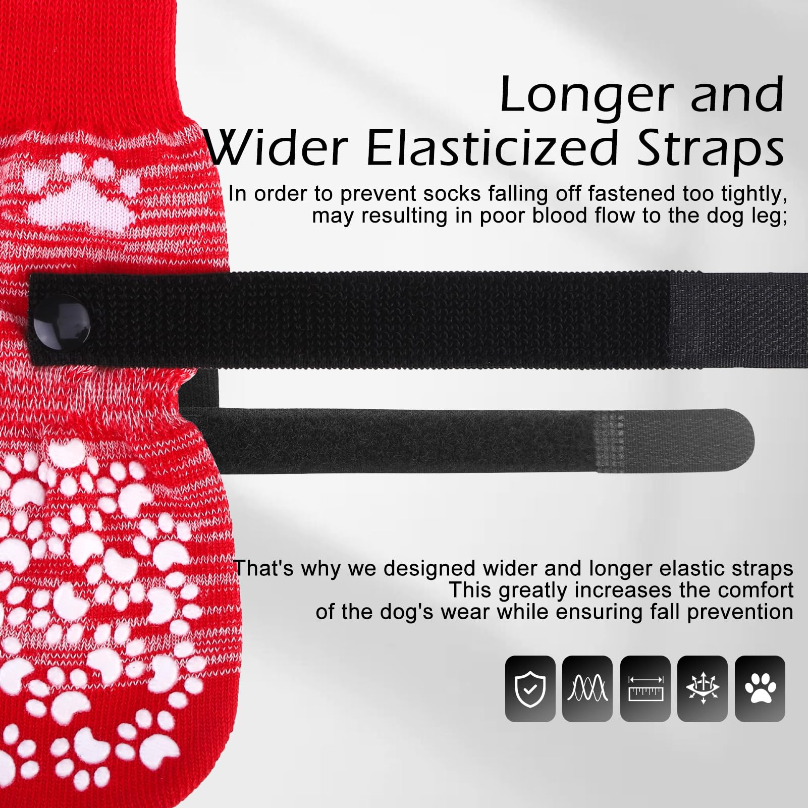 EXPAWLORER bottes chien anti-chute, s'ajustent avec sangles élastiques.