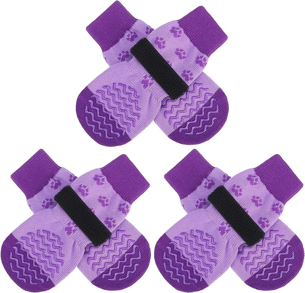 EXPAWLORER chaussettes anti-glisse pour pattes chien, adhérence améliorée sur sols lisses.