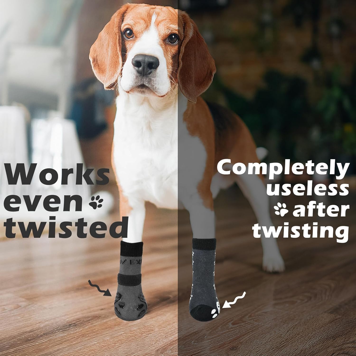 EXPAWLORER chaussettes chien bandes anti-chute pour stabilité
