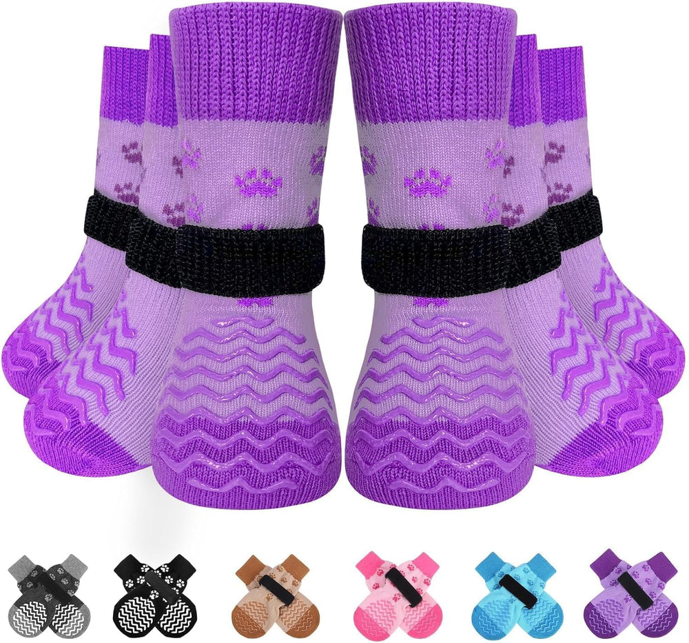 EXPAWLORER chaussettes chien anti derapantes pour traction sur sols lisses