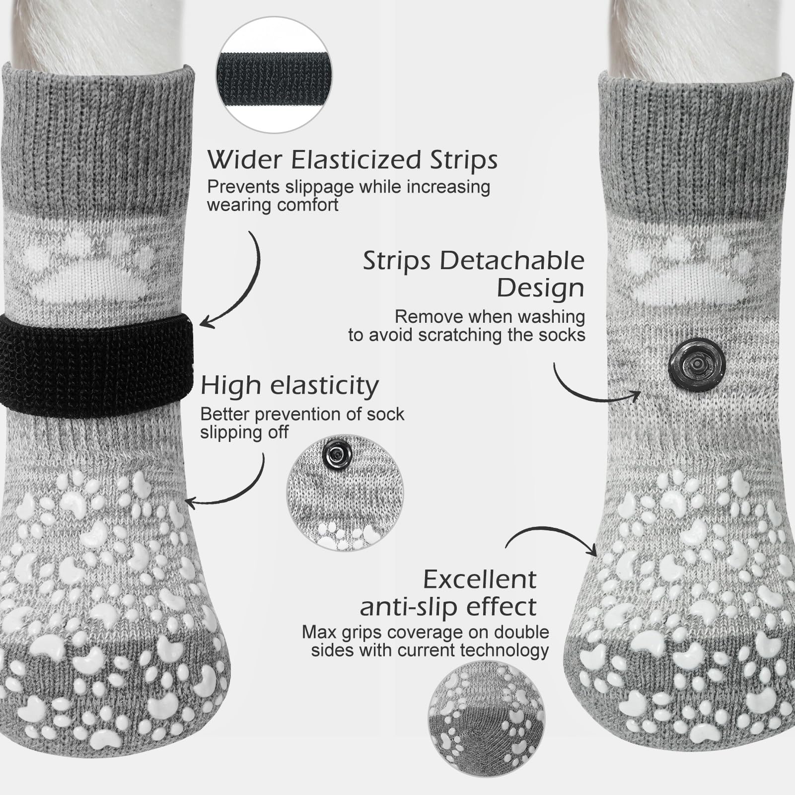EXPAWLORER chaussettes chien prévention lèche-pattes pour pattes protégées