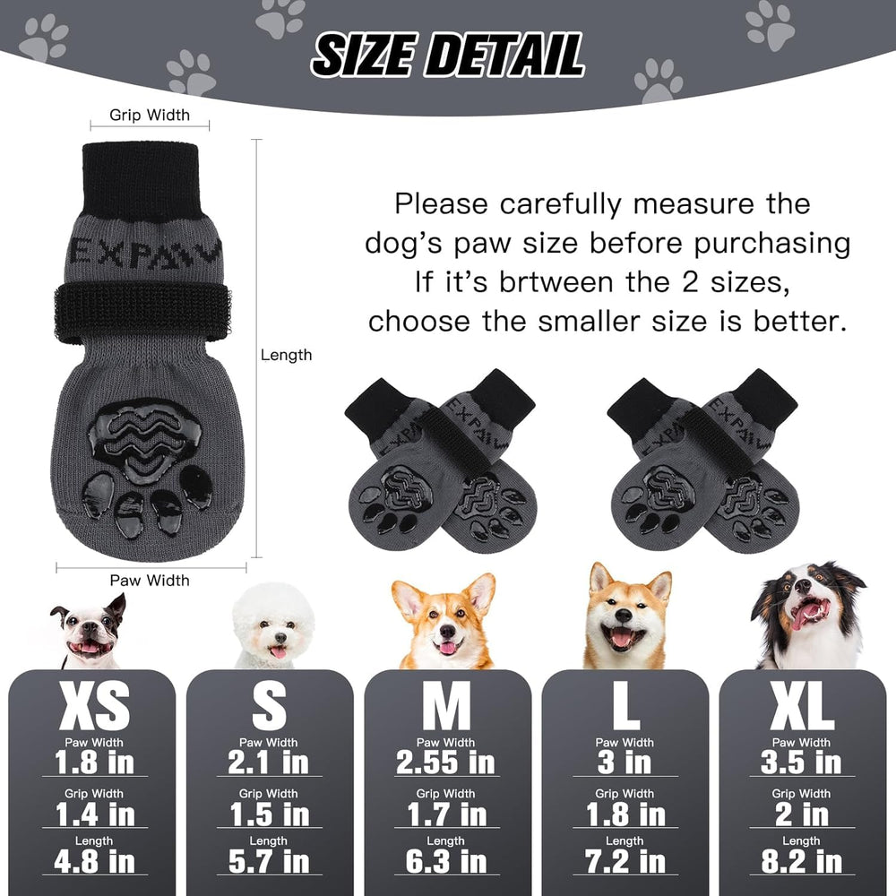 EXPAWLORER chaussettes chien traction double-face sur sols lisses
