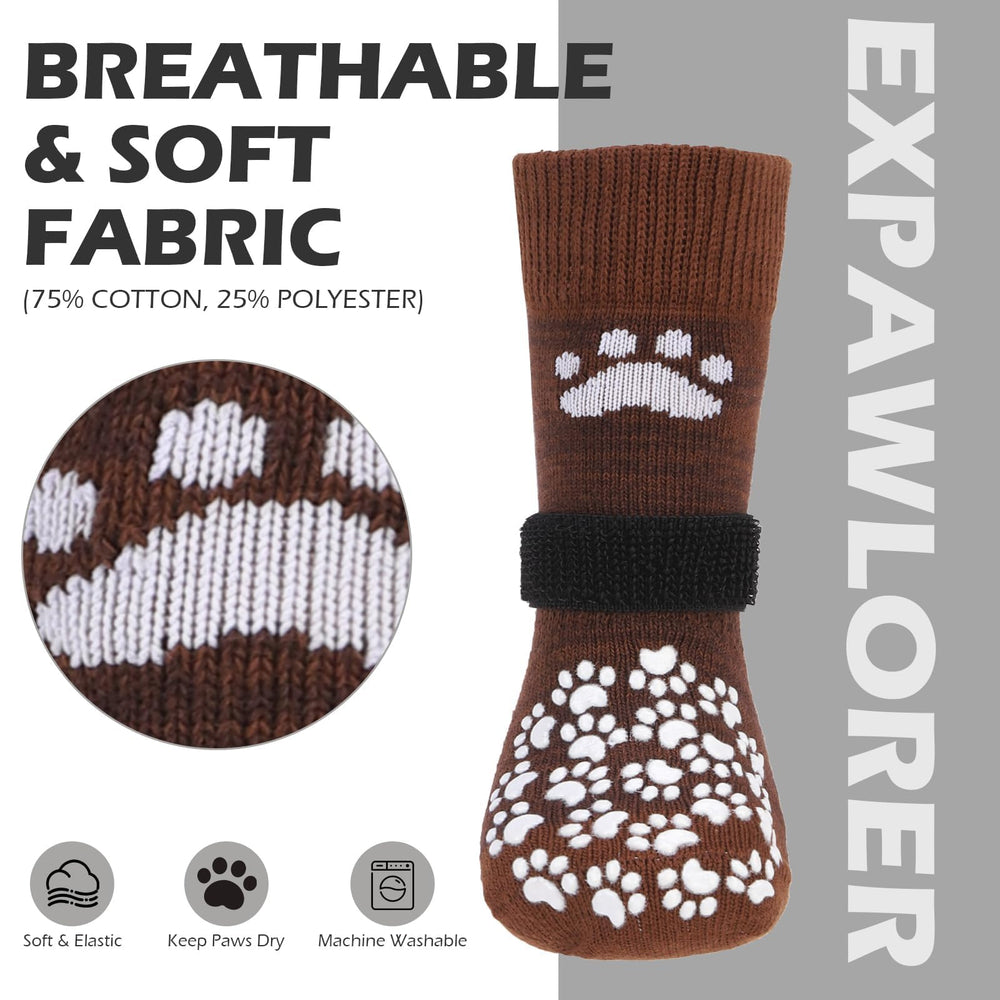 Chaussettes EXPAWLORER double-face antidérapantes pour une meilleure adhérence.