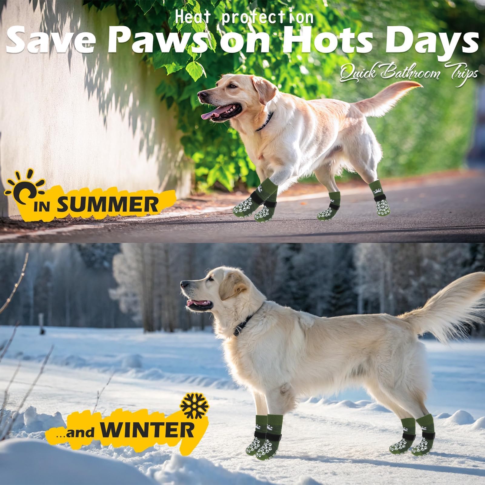 EXPAWLORER chaussettes elastiques pour chien, faciles a mettre et a laver.